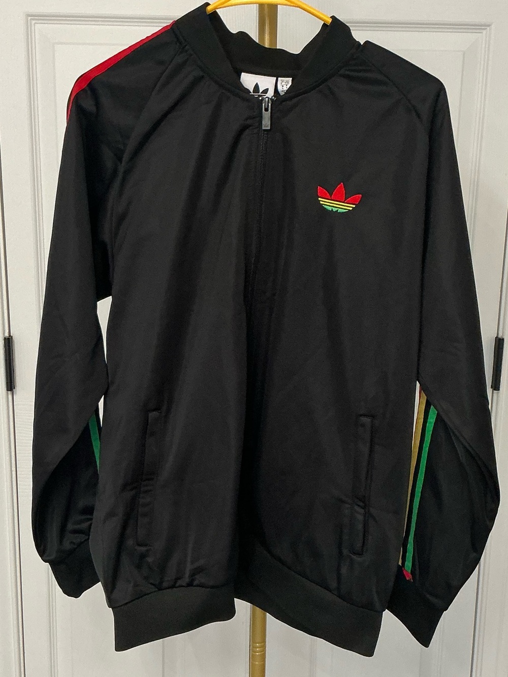 adidas Rasta Track Jacket with Red, Green & Yellow stripes